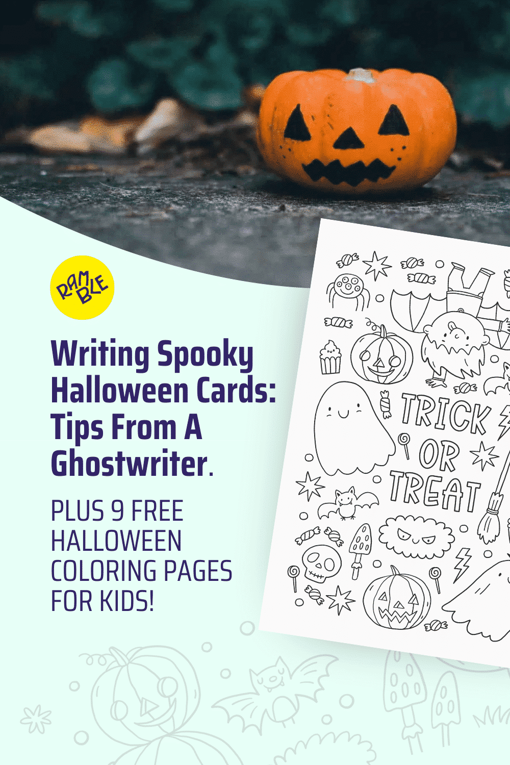 Ramble Gifts Pins—Writing Spooky Halloween Cards, Tips from a Ghostwriter