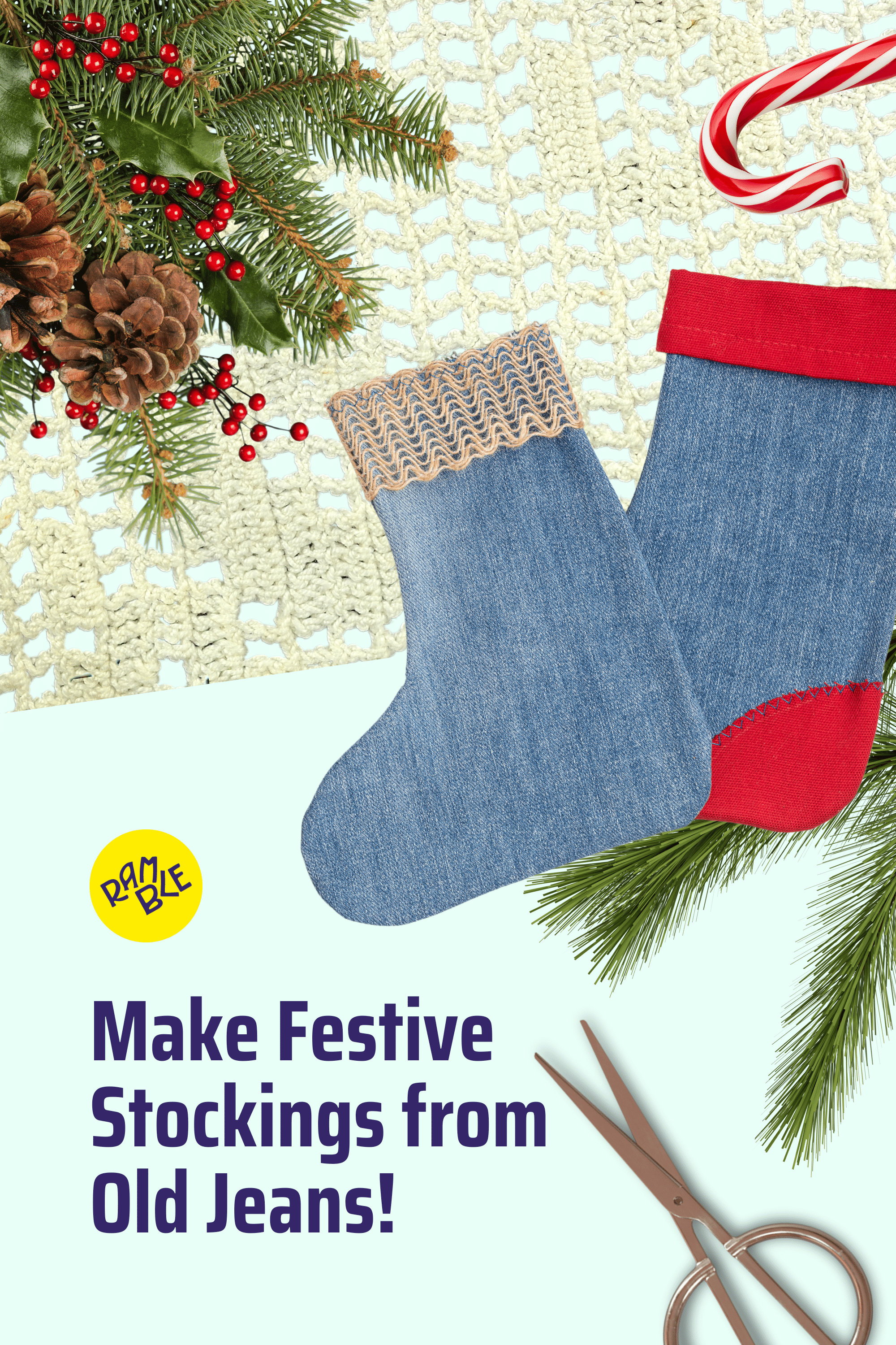 Pinterest—Ramble Gifts: Make Festive Stockings from Old Jeans